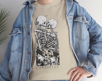Skeleton Couple T-Shirt, Goth Love, Dark Romance Graphic Tee