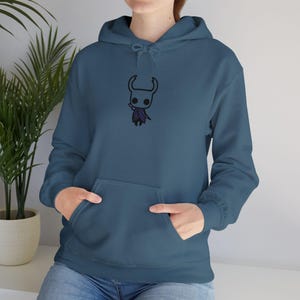 Embroidered Cute Hollow Knight Inspired Hoodie, Gamer Sweatshirt, Cozy Gift, Video Game Apparel, Perfect for Conventions