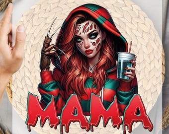 Spooky Mama Halloween Coffee DTF Transfer - Ready To Press Horror Design