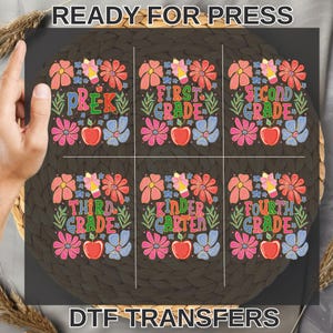 Custom Back to School Ready To Press , Back To School Heat Press, First Day Of School Dtf, Kindergarten 1st 2nd 3rd Grade