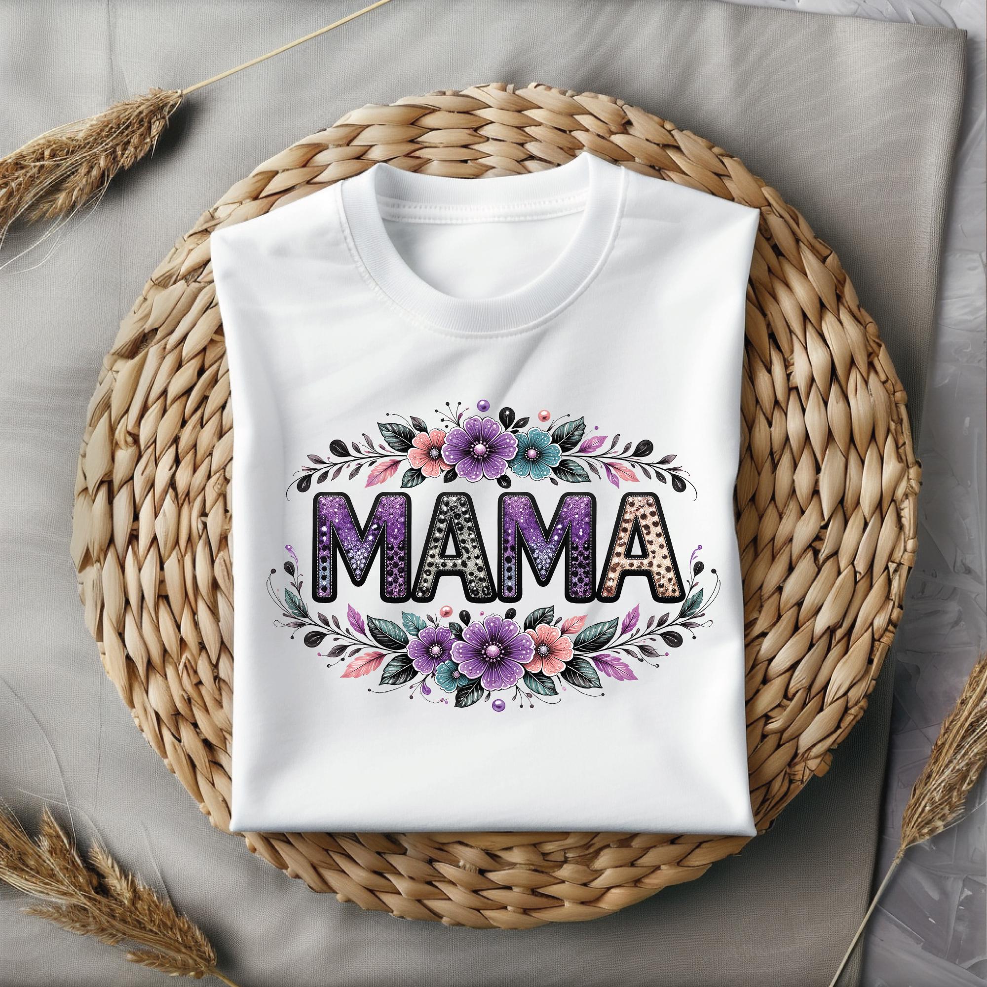 Floral Mama Glitter Ready to Press, Mother Day Dtf Transfers - Etsy