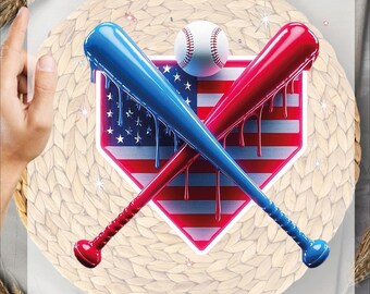 Independence Day Baseball Ready To Press , Baseball Ice Cream Drip Heat Press, Basebaall Dtf, Game Day Baseball, Baseball Dripping Dtf