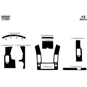Nissan Navara 2006-2008 Instrumentpanel i mahognyfärg | Instrumentpanelskydd i träådring | Tillbehör för interiöruppgradering