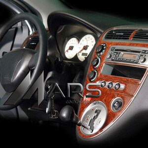 hONDA TypeR 2001- Mahagoni-Armaturenbrett-Zierleiste | Holzmaserung Dash Cover Overlay | Interior Upgrade Zubehör