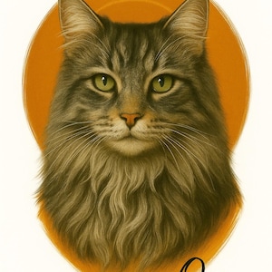 Cat portrait, Custom cat portrait, cat portrait download, cat lover gift, cat memorial, personalised cat portrait, custom cat art, cat print