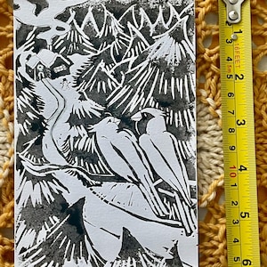 Carte postale Cardinal Lovebirds Block Print