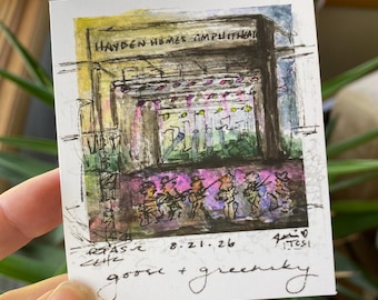 Painted Polaroids Show Print | Goose x Greensky Bluegrass Bend Oregon 8/21/26 | Signed & Numbered Giclee | Live Art Collaboration
