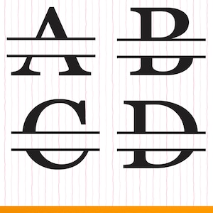 Élégant lot de deux alphabets SVG monogrammes séparés – 26 lettres de A à Z | Compatible Cricut et Silhouette | Police décorative SVG pour cadeaux d'artisanat