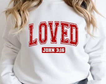 Loved John 3:16 png, christelijke Valentijnssublimatie png, christelijk shirt png, Valentijnssublimatie png, So Very Loved png, Bijbel png