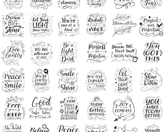 Motivational Quotes SVG Bundle: Positive & Inspirational Designs (Digital Download
