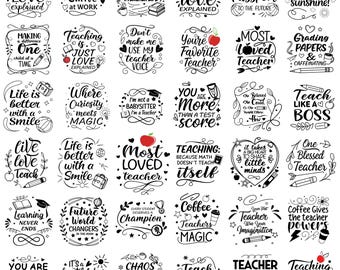 Teacher SVG Bundle: School Quotes, Classroom Designs (Digital Download)