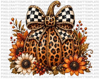 2 Preppy Coquette Leopard Pumpkin PNG, Ghost PNG, Spooky Coquette Png, Leopard Ghost Png, Trendy Halloween Png,Pumpkin Png,Checkered Bow Png