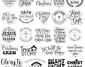 70+ Christian Christmas SVG Bundle, Jesus, Faith, Bible (Digital Download)