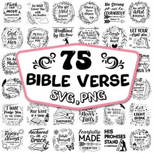 Bibel-Vers SVG-Bundle: Christliche Schrift, Glaubenszitate (Digitaler Download)
