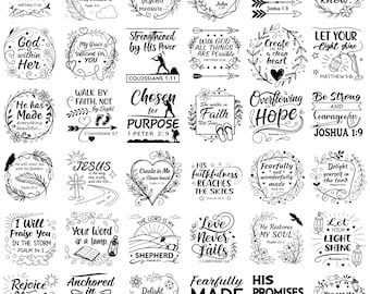 SVG-bundel bijbelvers: christelijke geschriften, geloofscitaten (digitale download)
