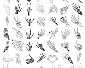Skeleton Hands SVG Bundle: Halloween Silhouette Designs (Digital Download)
