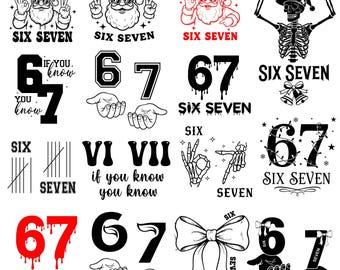 Six Seven Meme SVG Bundle, Funny Hands, Sports Gift (SVG & PNG)