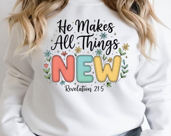 He Makes All Things New Png Bundle, Bible Verse Png, Faith Png, Revelations 21:5 Png, Christian Quote Png (Digital Download)