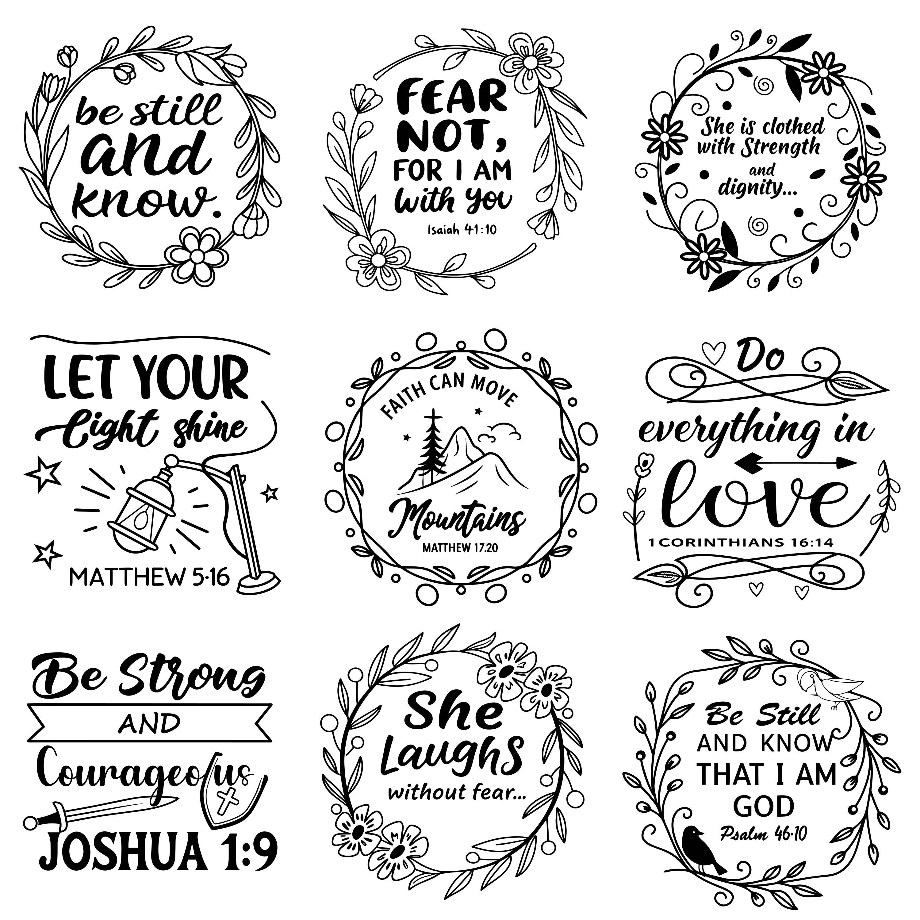 Bible Verse SVG Bundle: Christian Scripture, Faith Quotes (digital ...