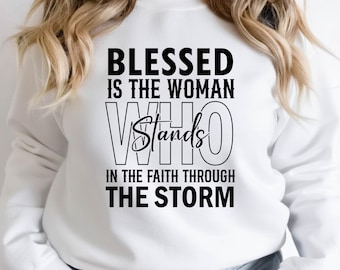 Jesus Faith Blessed Is The Woman Svg Png, Bible Verse Svg, Christian Design Svg, Faith Svg, Jesus Svg, Bible Svg (Digital Download)