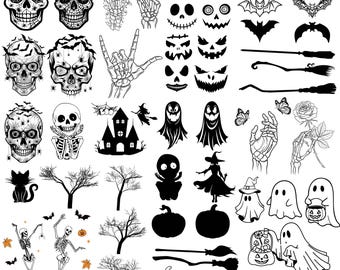 Retro Halloween Ghost SVG Bundle: Spooky Designs (Digital Download)