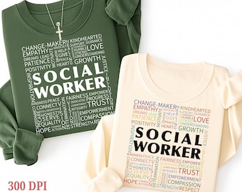 Social Worker PNG, T Shirt Sublimation Design, Digital Download
