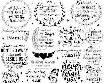 Memorial Svg Bundle, In Loving Memory Svg, In Loving Memory Svg, Remembrance Svg, Memorial Quotes Svg, Sympathy Svg, Instant Download