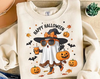 Cute Funny Ghost Pumpkin Halloween Png, Funny Ghost Halloween Png, Cute Ghost Png, Preppy Ghost Png, Retro Spooky Ghost Png, Ghost Png