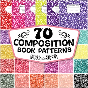 Composition Book Patterns Bundle, Composition Cover Paper Patterns, Journal Pattern, Composition Notebook Cover, Composition Book Pattern