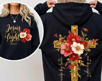Jesus Is The Light Png Bundle, Bible Verse Png, Motivational Quotes Png, Floral Christian Shirt Png, Floral Religious Png (Digital Download)