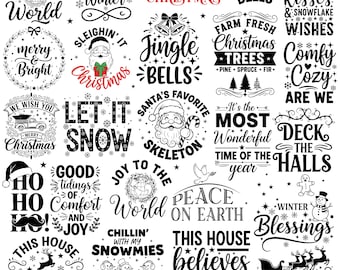 Christmas SVG Bundle: Ornaments, Santa, Winter Designs (Digital Download)