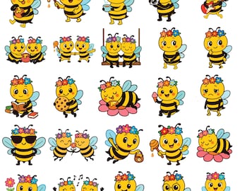Watercolor Bee PNG Bundle: Honeycomb & Beehive Clipart (Digital Download)