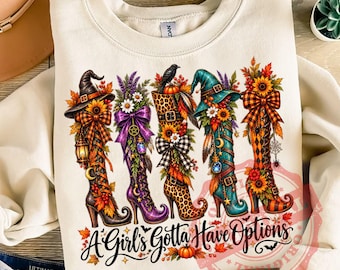 A Girl Gotta Have Options PNG, Retro Halloween PNG, Feeling Witchy PNG, Witches png, Spooky Season Png, Trendy Halloween png, Spooky Vibes