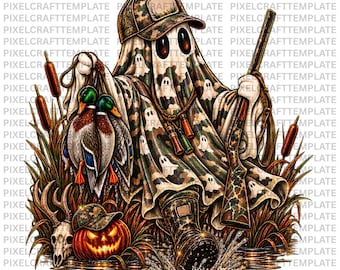 2 Camo Ghost PNG, Halloween Duck PNG, Spooky Season PNG, Hunter Ghost Png, Retro Mallard Duck, Halloween Ghost Duck Png, Trendy Hunting Png