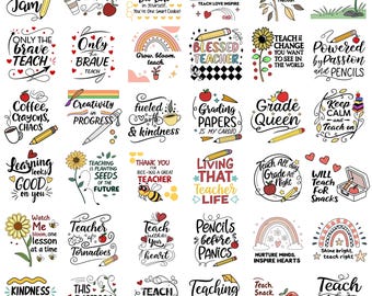 Teacher Tote Bag SVG Bundle: Boho Rainbow, Funny Quotes (Digital Download)