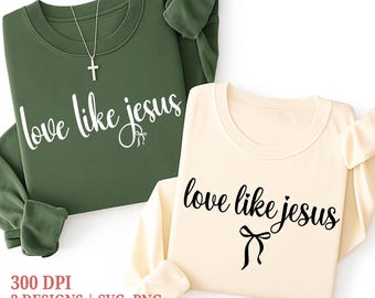 Love Like Jesus Coquette Bow Svg Png, bijbelvers Svg, geloof Svg, christelijke Jezus Svg, Jezus houdt van jou Svg, christelijke Svg, digitale download