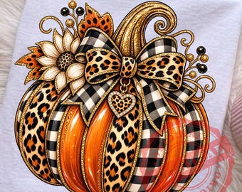 Leopard Pumpkin PNG, Preppy Ghost Boo PNG, Spooky Coquette Png, Leopard Ghost Png, Trendy Halloween Png,Pumpkin Spice Png, Checkered Bow Png