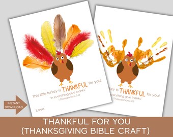 This Little Turkey is Thankful for you! Thanksgiving Christian Activity Printable, Bible Craft, 1 Thes 5:18, Preschool/Kindergartener Craft