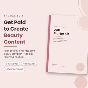 Beauty Creator UGC Starter Kit | Pitch Templates, Rate Card, 30-Day Plan (PDF Download)