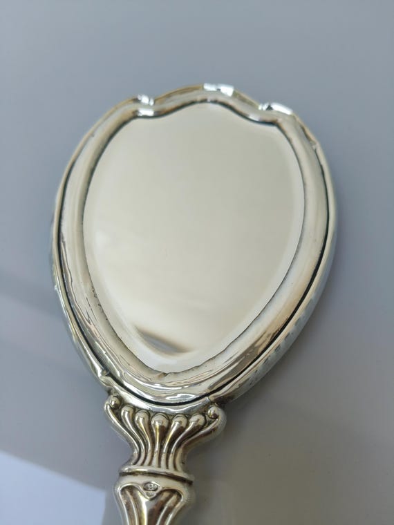Silver vanity mirror | Handcrafted | Antique 1930s