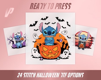 Stitch Halloween DTF Transfer, Disney Shirt Print, Spooky Cute Designs