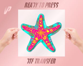 Starfish DTF Transfer, Summer Vibes Print, Ready To Press Shirt Graphic