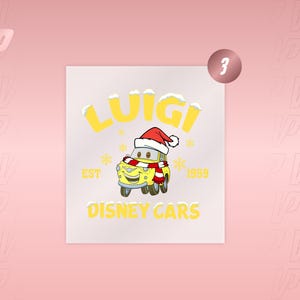 Cars Christmas DTF, Lightning McQueen Friends Transfer, Xmas Disney Shirt image 4