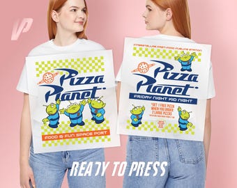 Pizza Planet DTF Transfer: Toy Story Aliens, Retro Design