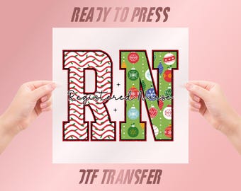 Christmas RN Nurse, Holiday DTF Transfer, Xmas Shirt