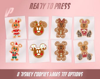 Disney Christmas Cookies DTF, Mickey Minnie Gingerbread, Ready To Press