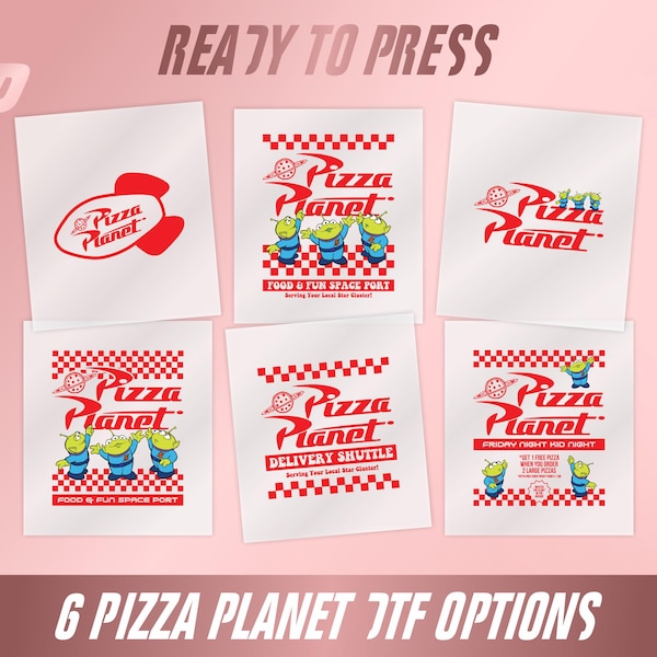 Pizza Planet DTF Print: Toy Story Aliens Shirt Transfer