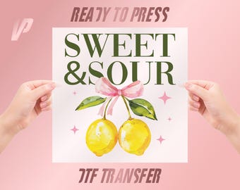 Sweet & Sour Lemon DTF Transfer Print, Summer Vibes Shirt Graphic (Ready To Press)