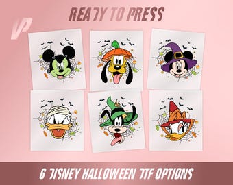 Disney Halloween DTF Transfer, Spooky Cartoon Prints, Ready To Press