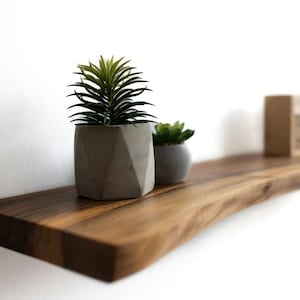 Custom Walnut Floating Shelf, Solid Wood Wall Shelves for Kitchen, Bathroom or Living Room, Modern Rustic Handmade Shelves